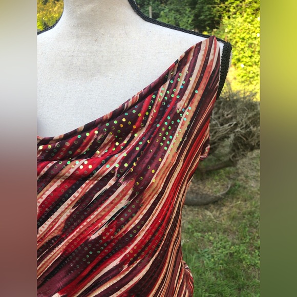 Vintage Y2K Sequin Abstract Striped Sleeveless Top - Picture 11 of 15